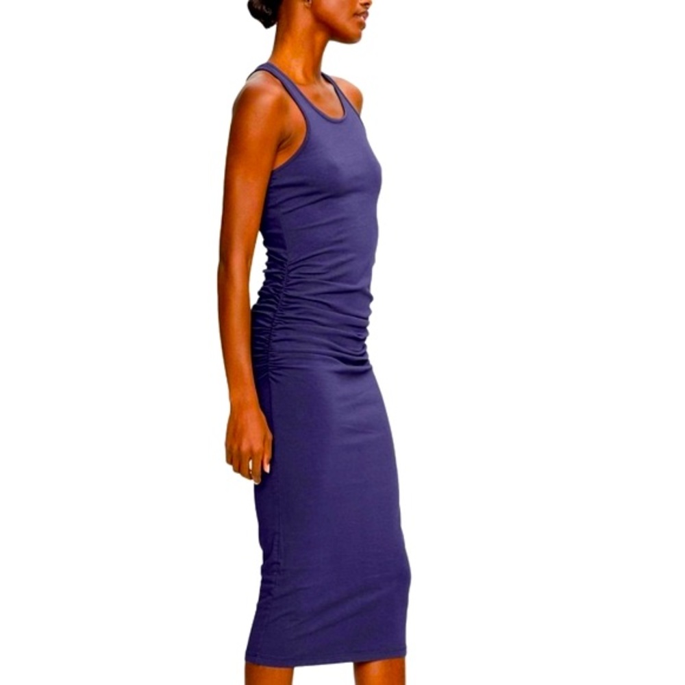 ☀️Michael Stars Fitted Racerback Midi Dress, Size S, Dark Blue